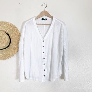 UO Out From Under white waffle knit.